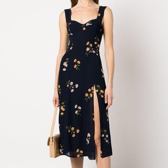 Reformation floral navy midi dress - Picture 3 of 7